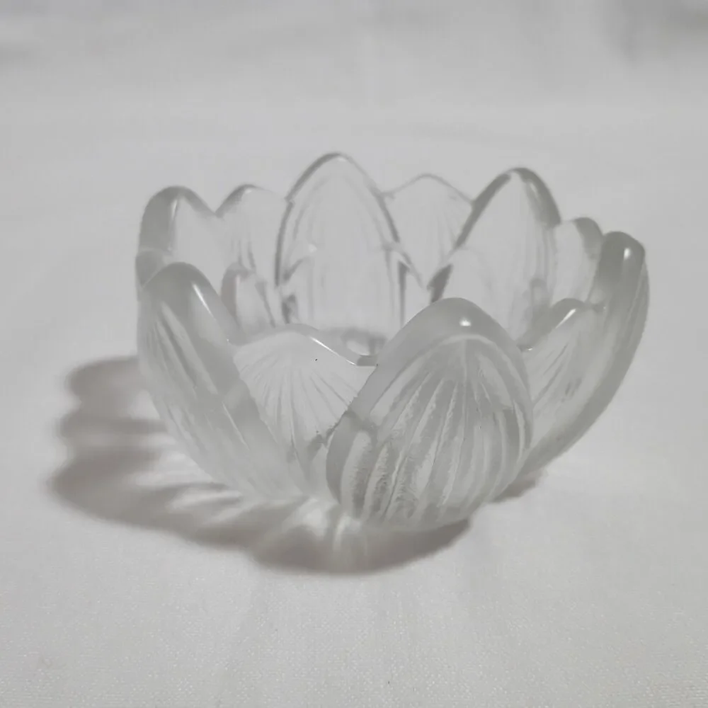 VTG Fenton Lotus Flower Art Glass Bowl – Candle Holder Trinket Bowl Decor